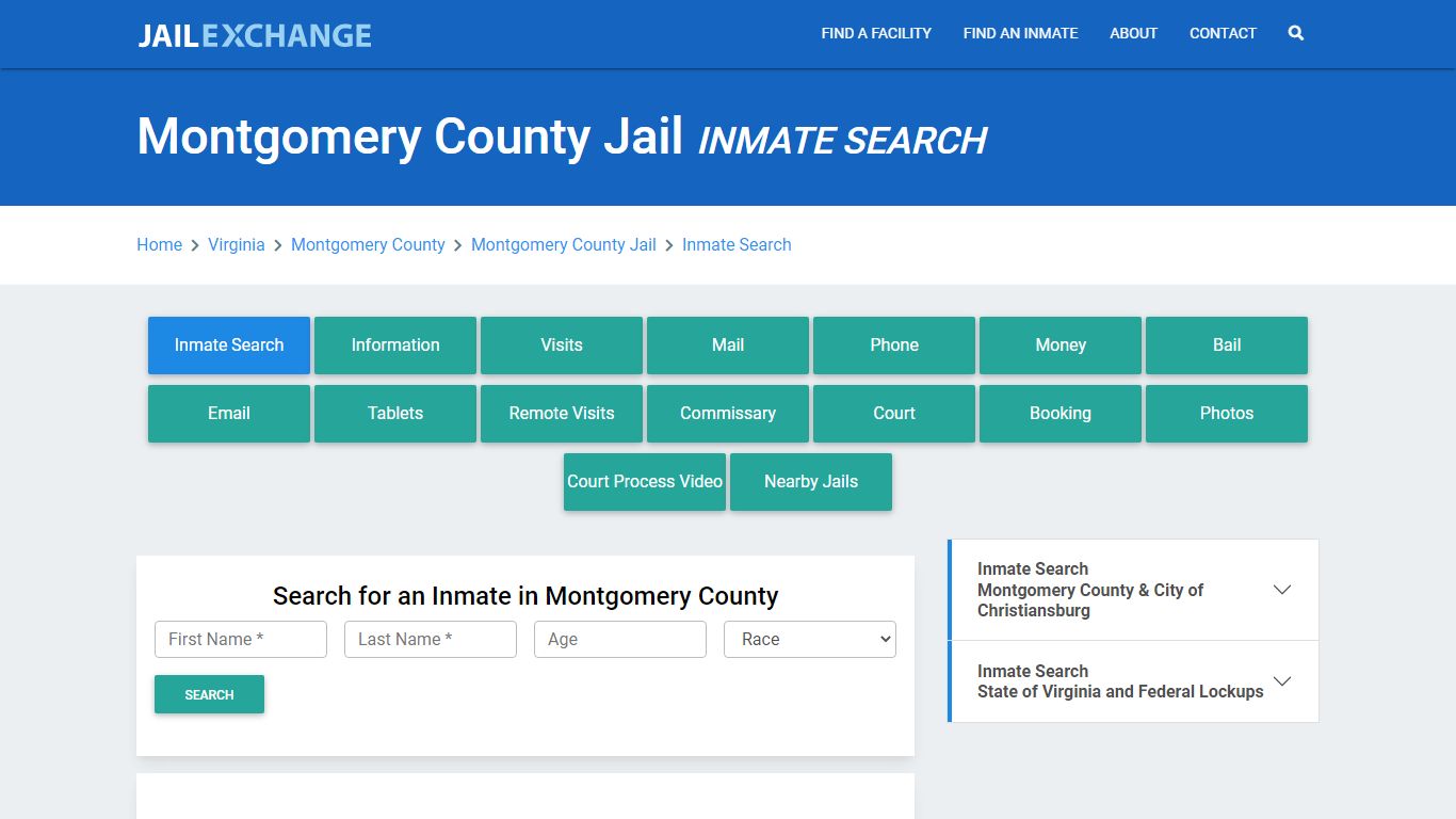 Montgomery County Jail, VA Inmate Search: Roster & Mugshots - Jail Exchange